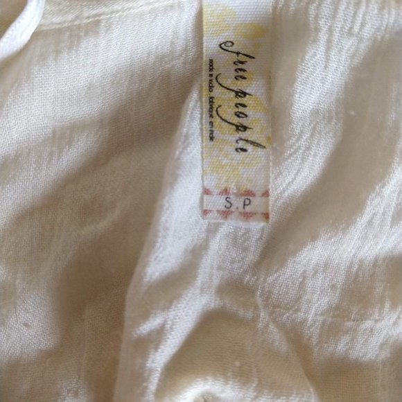 Free People Ivory Peasant Blouse - Hi Lo Hem - S - Picture 4 of 4